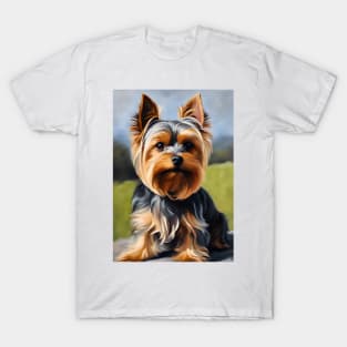 Yorkshire Terrier Dog Breed Oil Painting T-Shirt